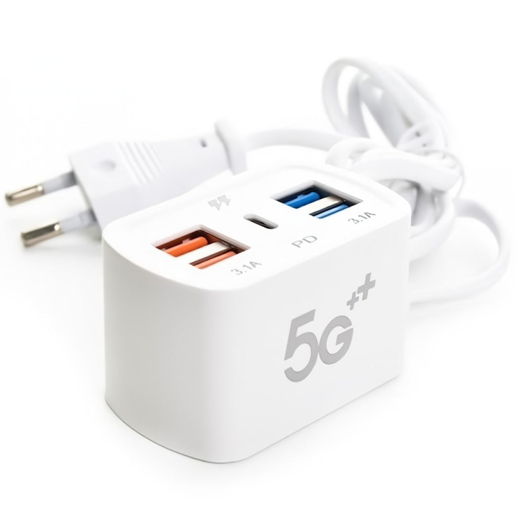 Cargador Zapatilla 4 USB3.1A y 1 USBC Tipo C