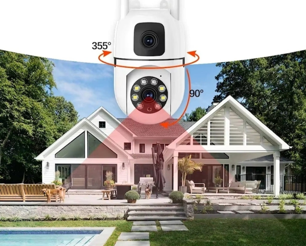 DOBLE CAMARA WIFI DOMO 360 GRADOS VISION NOCTURNA + CAMARA FIJA INALAMBRICA IP IOS ANDROID HD