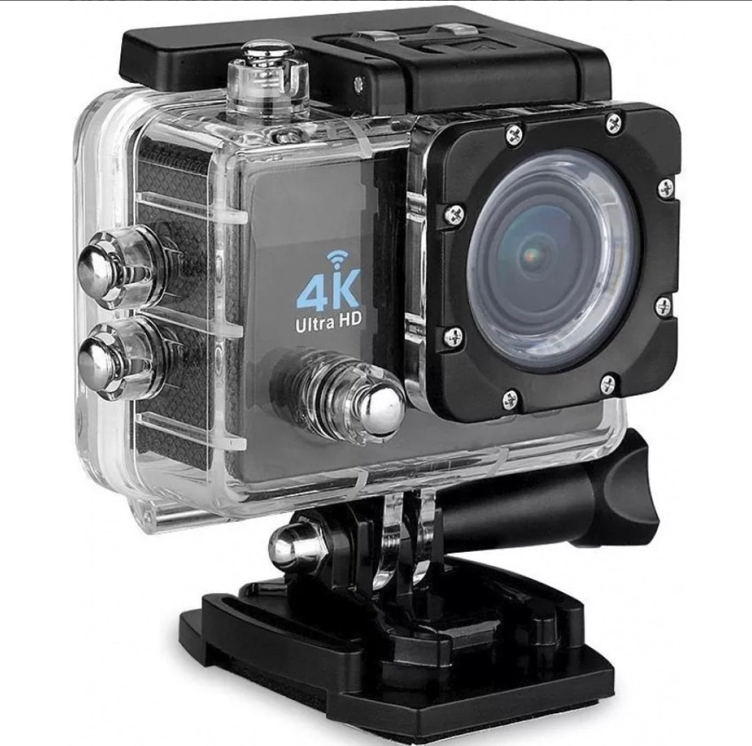 CAMARA ULTRA HD 4K DEPORTES WIFI MICROSD 16MP PIXEL + 7 ACCESORIOS SUMERGIBLE