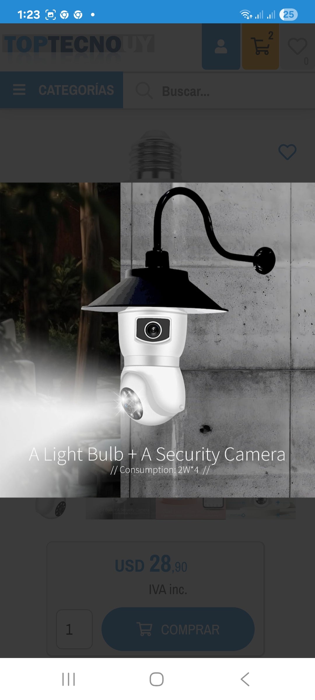DOBLE CAMARA WIFI LAMPARA BOMBITA E27 DE LUZ FIJA +DOMO INALAMBRICO IP IOS ANDROID FULL-HD 1080P