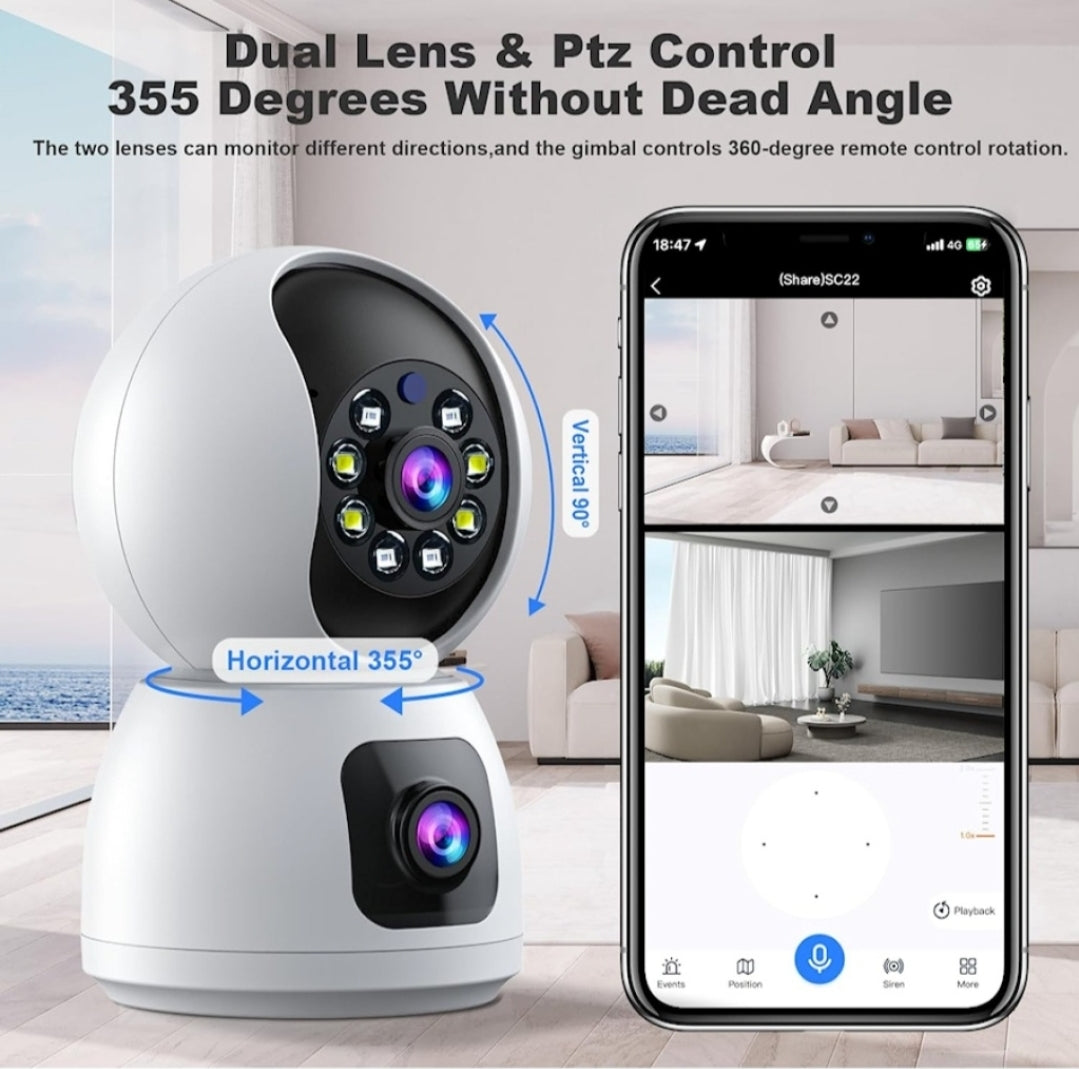 CAMARA WIFI DOBLE FIJA + DOMO INALAMBRICO IP ANDROID IOS IPHONE