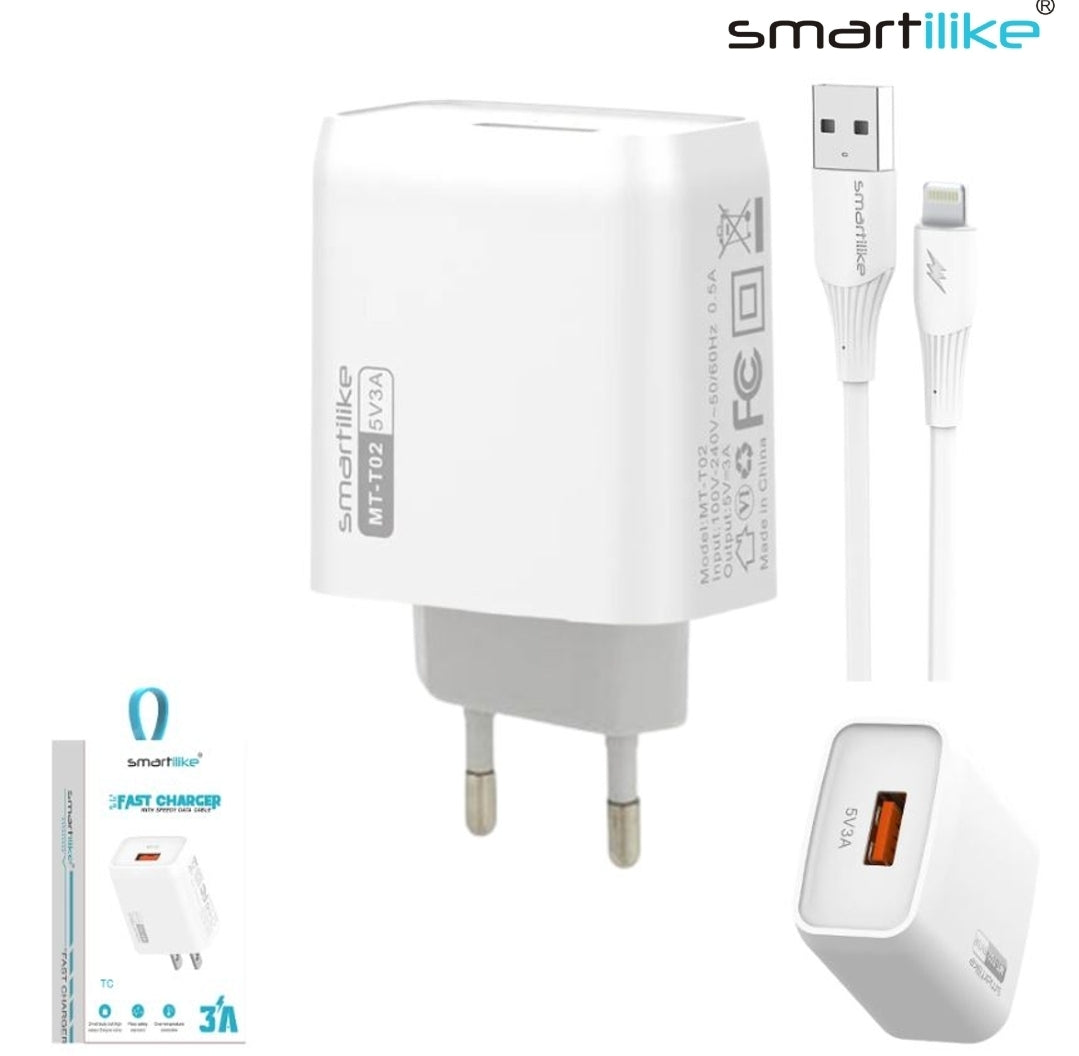 Cargador USB Smartilike 3A + Cable Para iPhone Lightning / MT-T02
