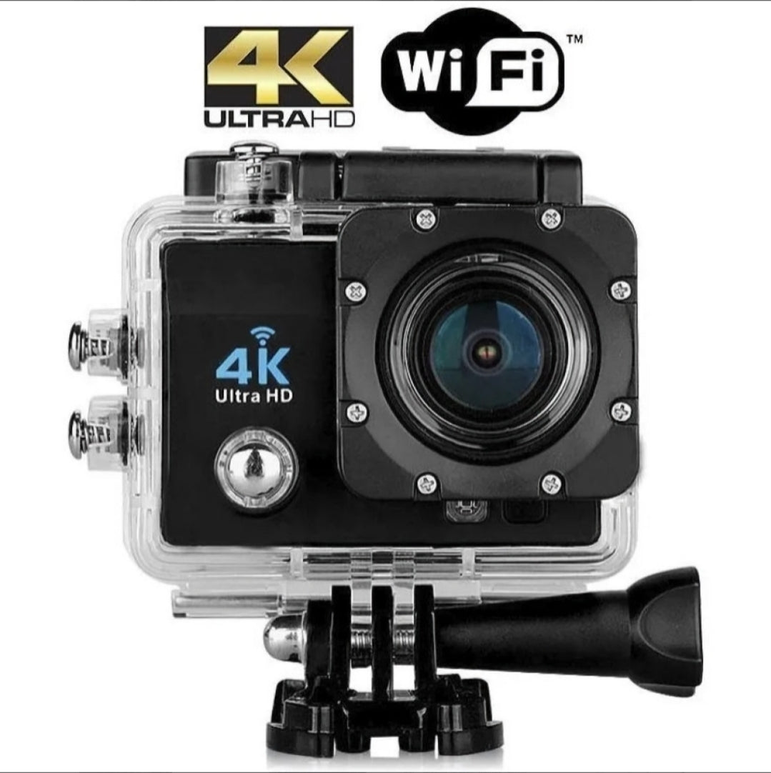 CAMARA ULTRA HD 4K DEPORTES WIFI MICROSD 16MP PIXEL + 7 ACCESORIOS SUMERGIBLE
