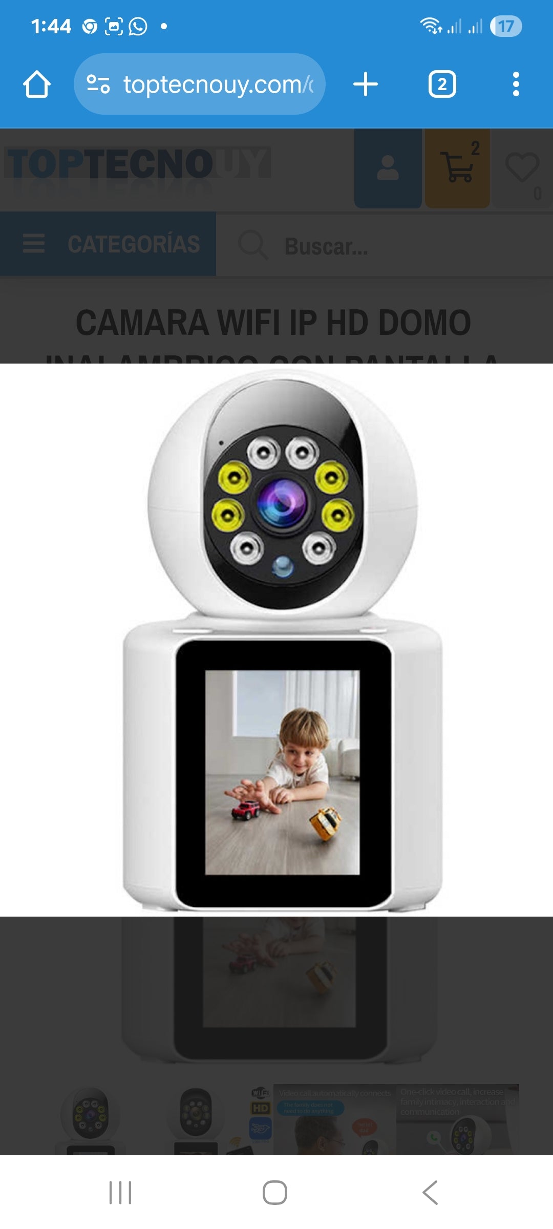CAMARA WIFI IP HD DOMO INALAMBRICO CON PANTALLA VIDEOCONFERENCIA DIRECTO APP ANDROID IPHONE
