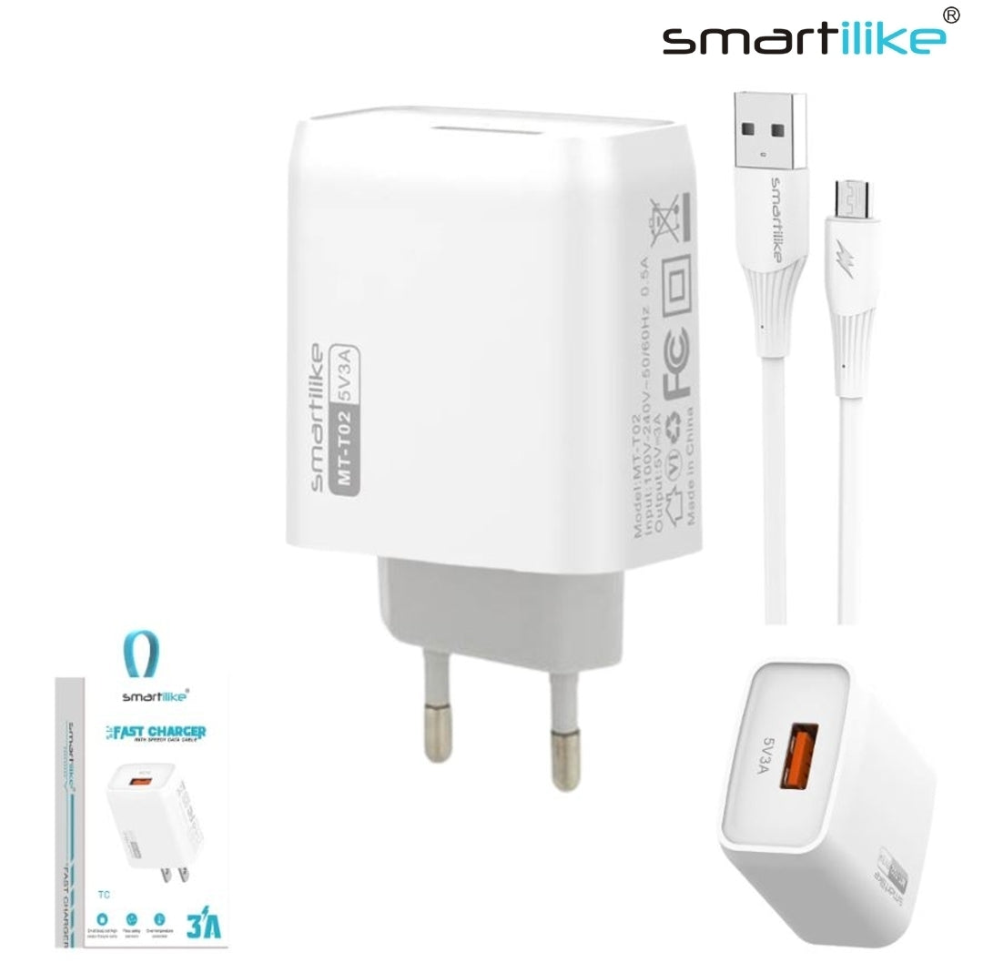 Cargador USB Smartilike 3A + Cable Micro USB