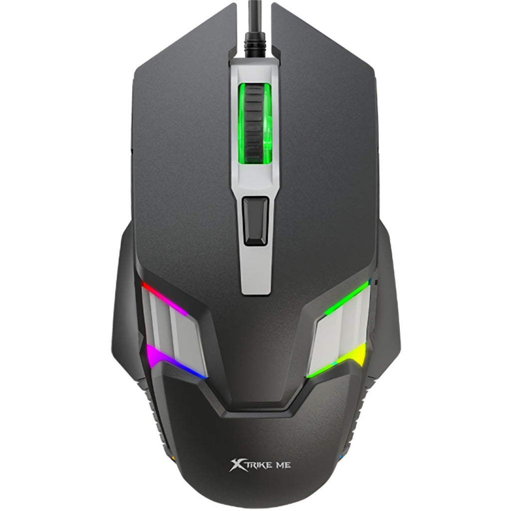 MOUSE GAMER 4 BOTONES 3.600 DPI LUZ LED RGB COLORES USB XTRIKE ME GM-110
